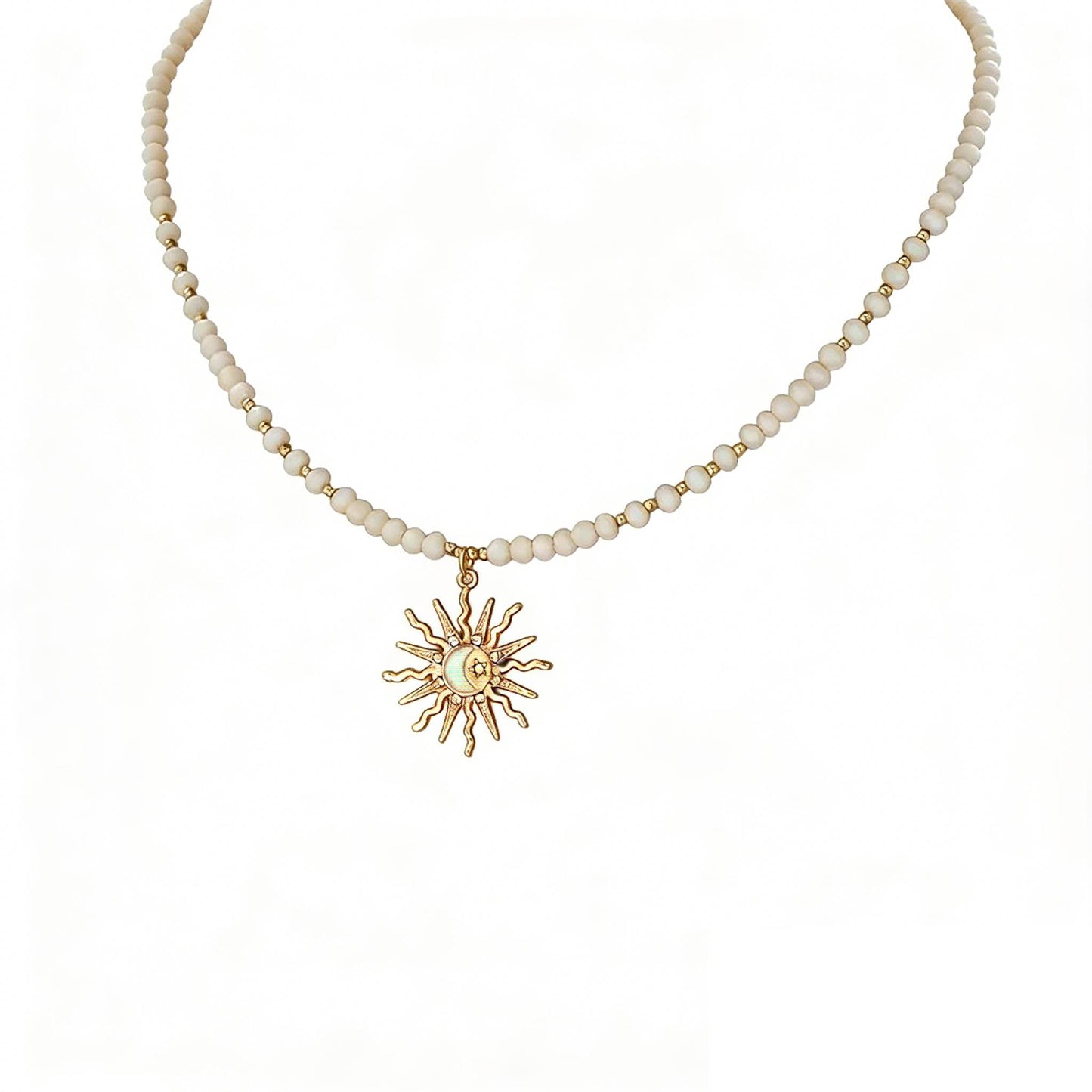 Collana con Perline Sole e Luna