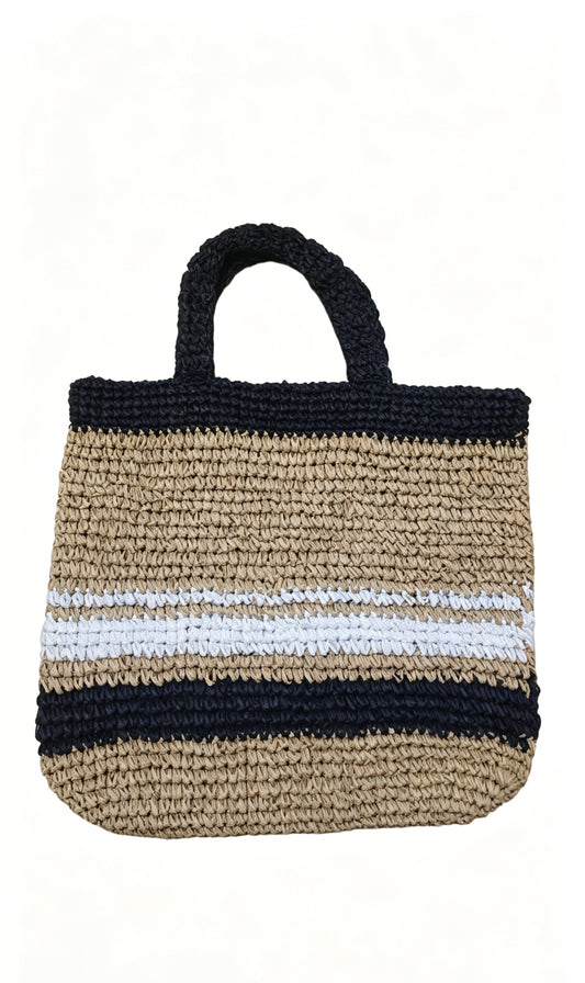 Round Natural Straw Woven Handheld Bag