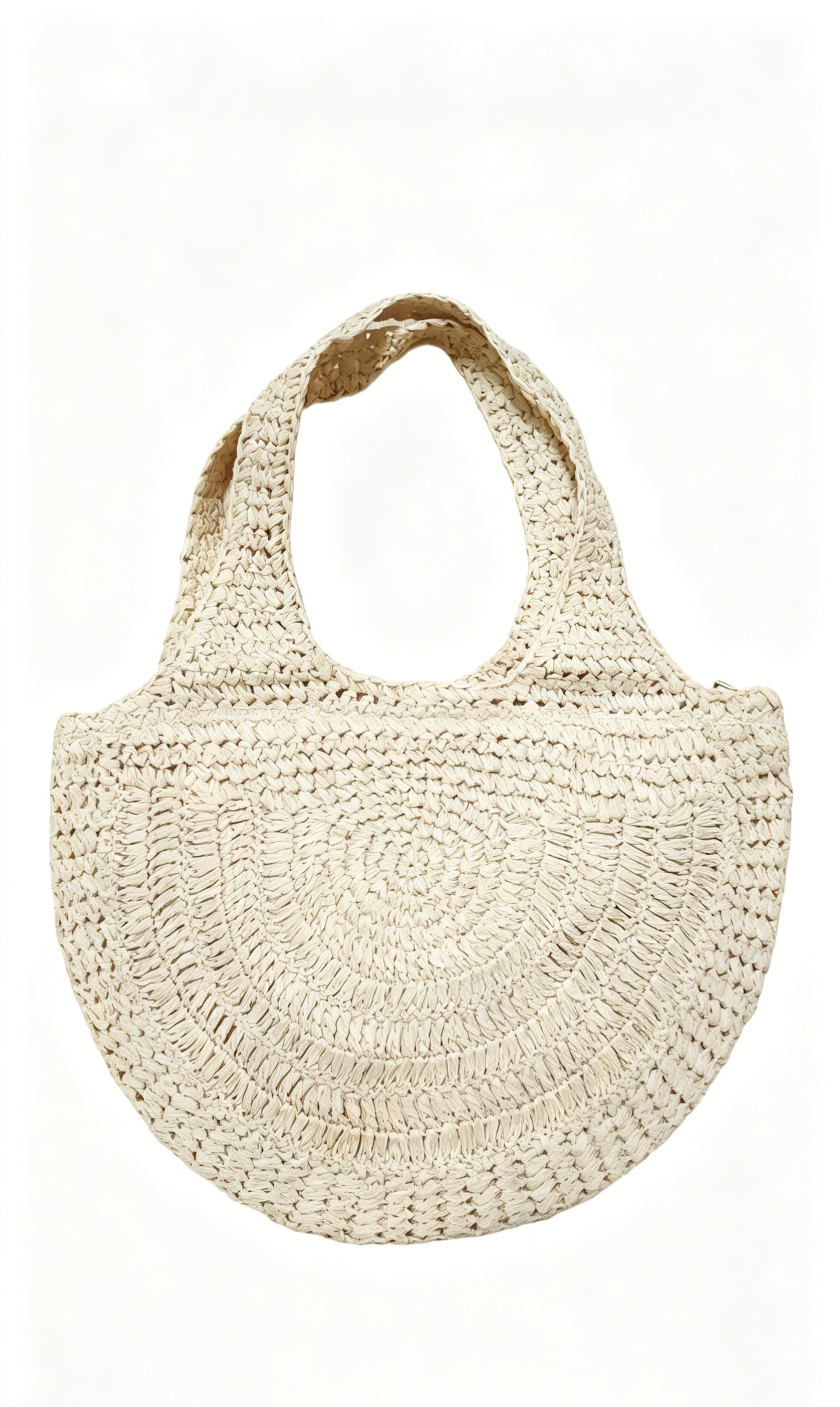 Minimalist Natural Straw Shoulder Handbag