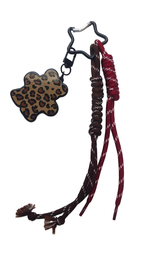 Leopard Print Mini Bag & Bear Bag Charm Keychain