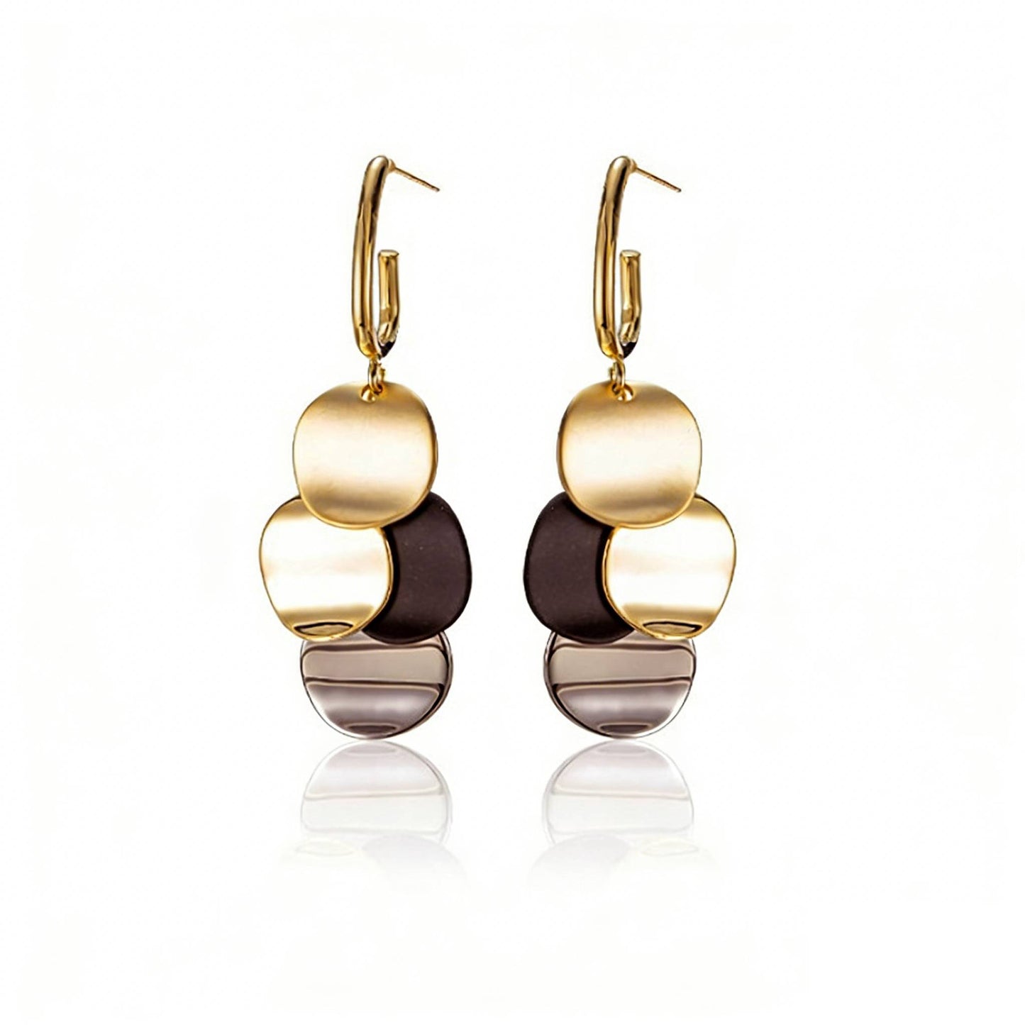 Geometric Disc Drop Earrings