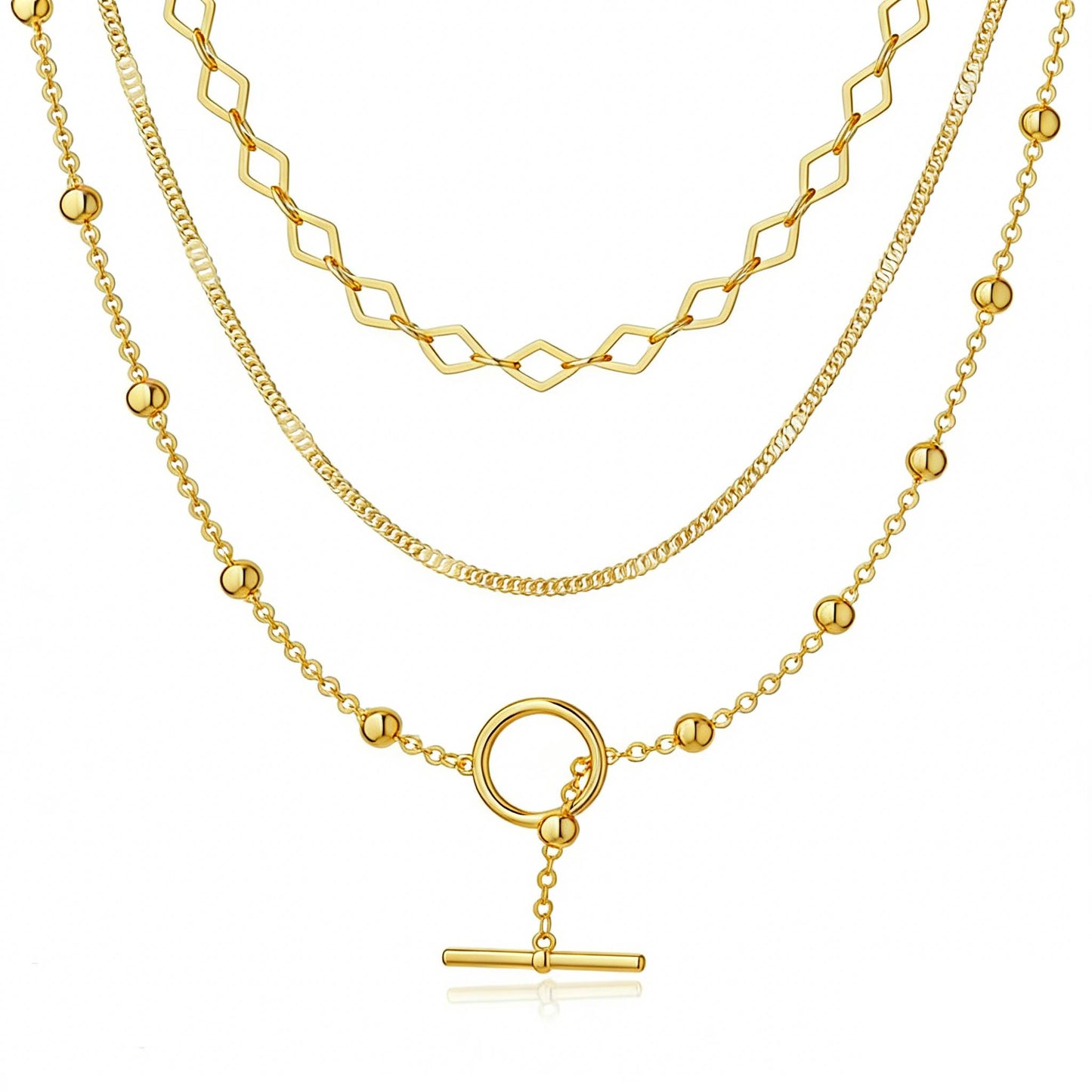 Layered Toggle Clasp Necklace