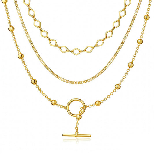 Layered Toggle Clasp Necklace