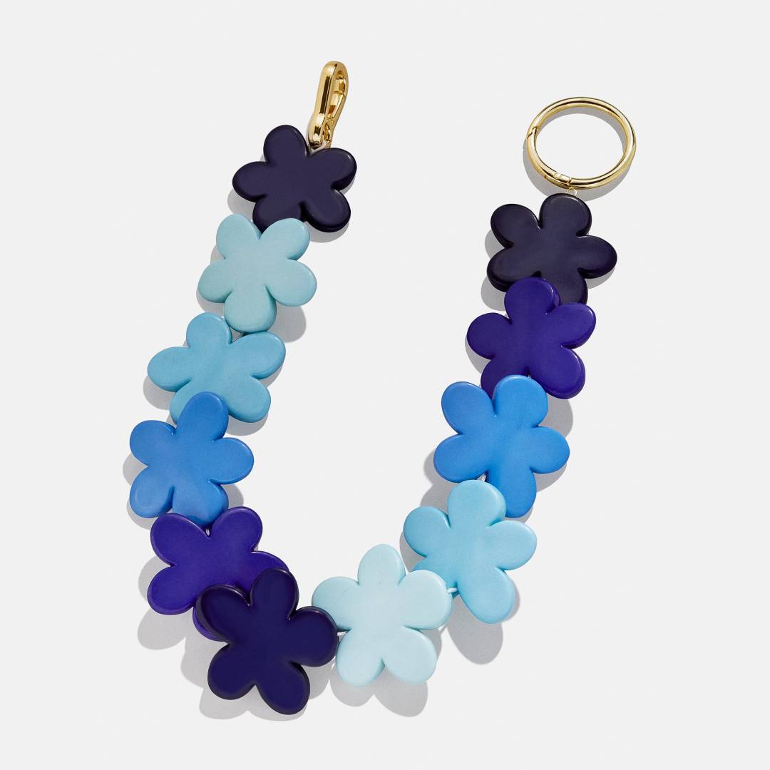 Gradient Blue Flower Keychain