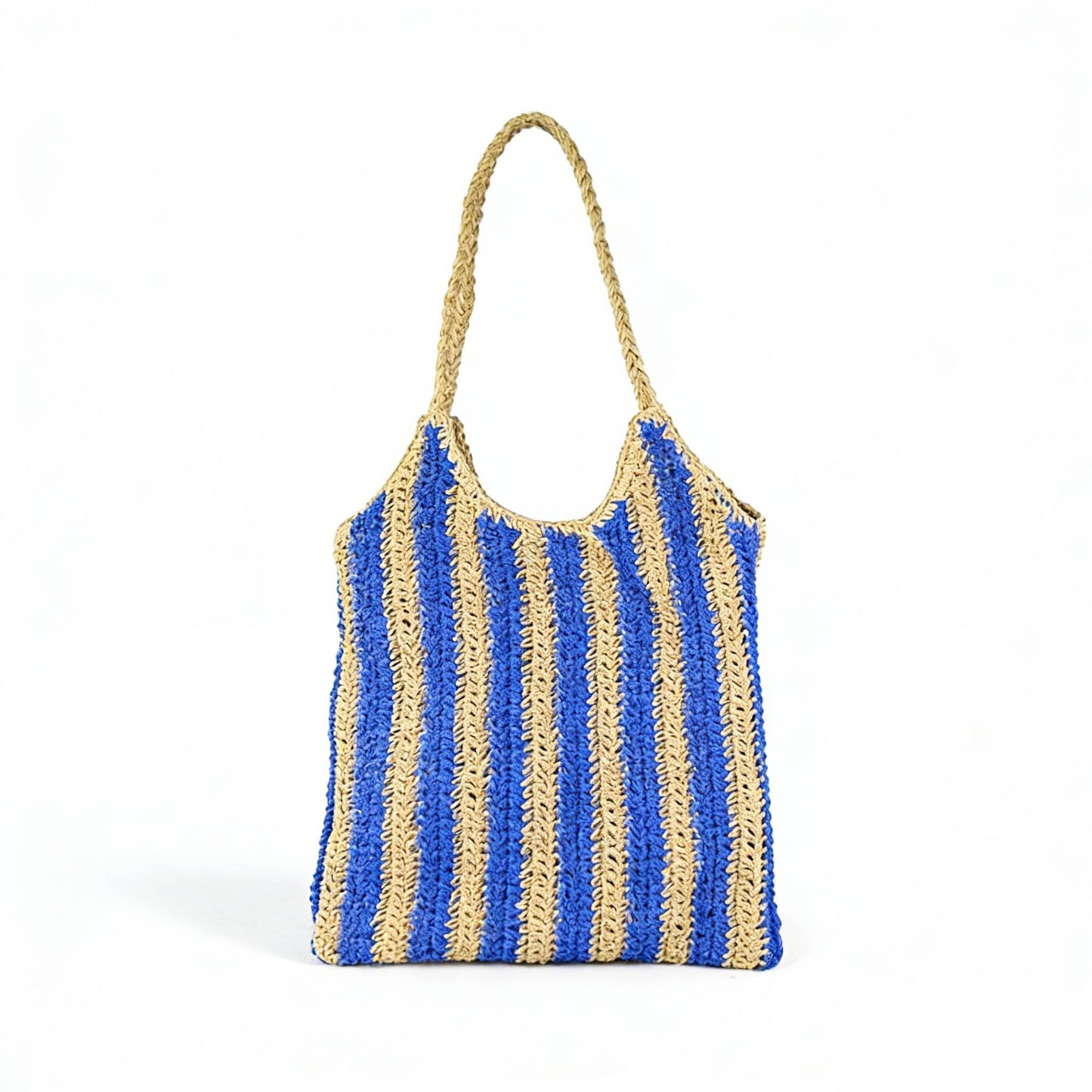 Borsa Tote in Paglia a Righe